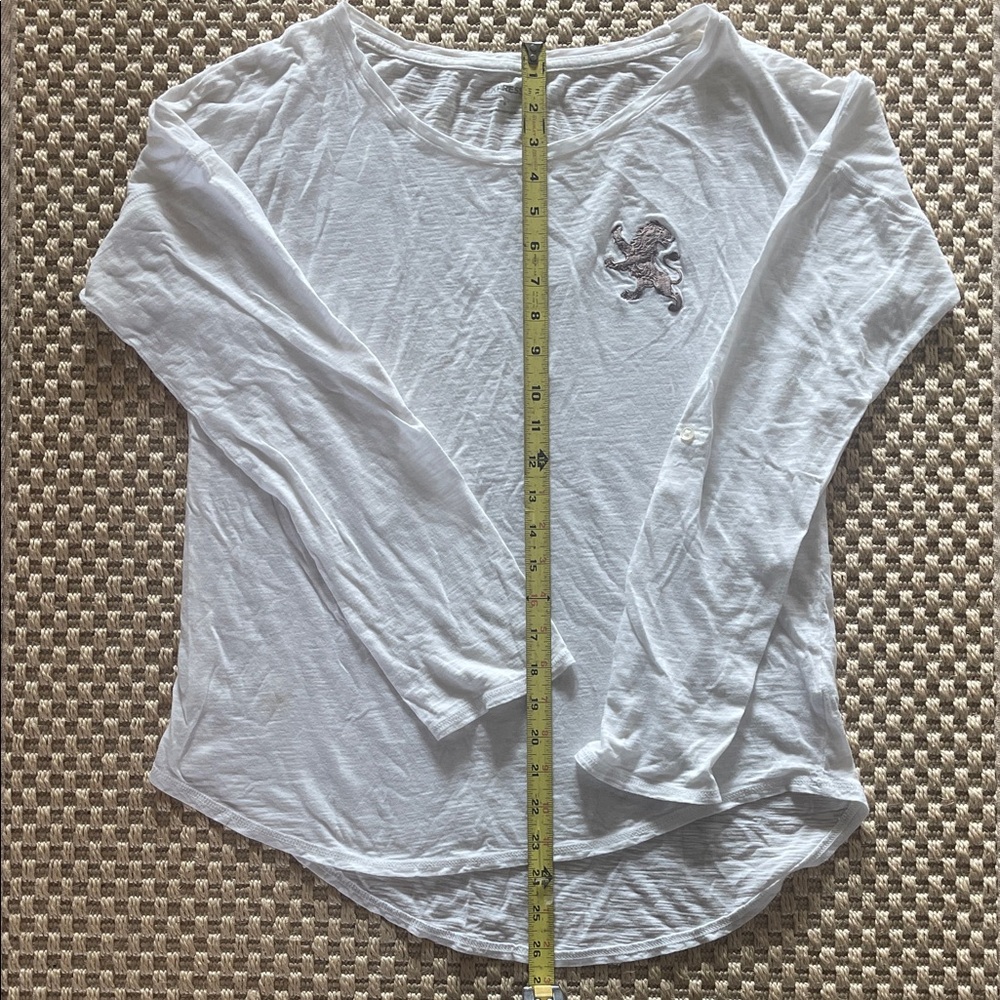 Women's Express White Long-Sleeve Scoop Neck Top